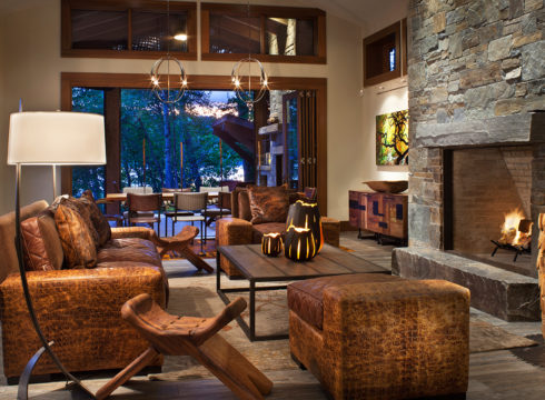 Whitefish Lake Living Room Custom Home Builders Whitefish Montana